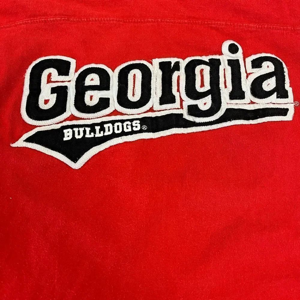 Georgia Bulldogs Red Rugby Stripe T-Shirt sz XL